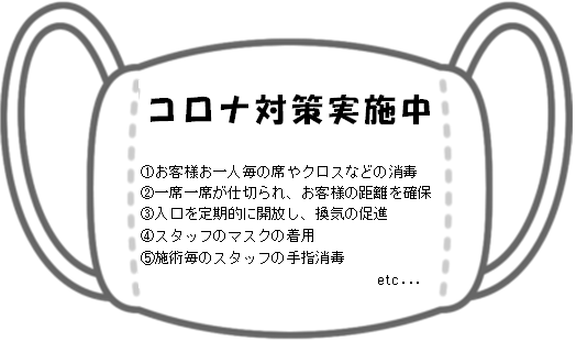 新型コロナウイルスに伴う対策とお願い